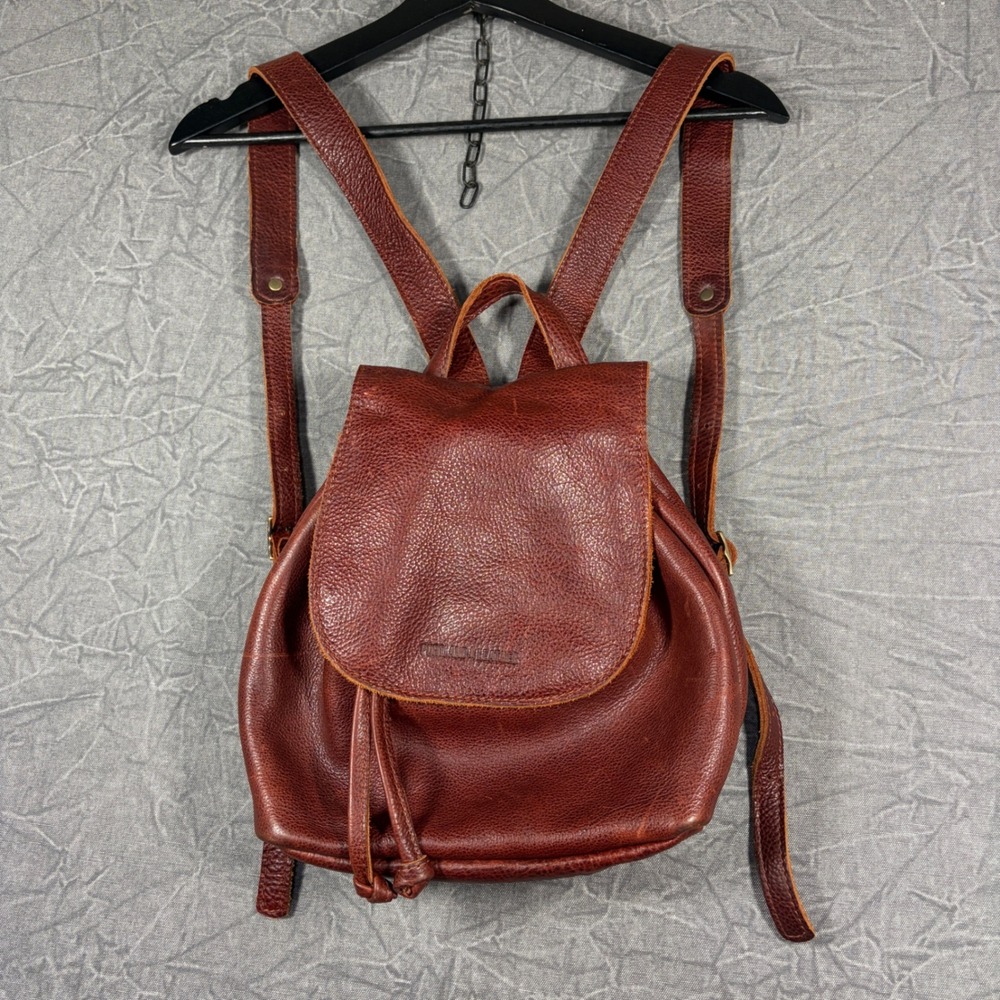 Portland Leather Goods Full Grain Leather Bucket Backpack - Cognac Brown